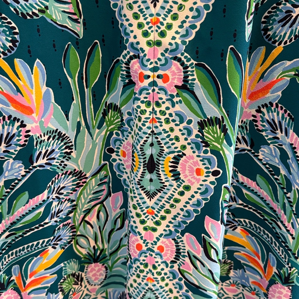 Lilly Pulitzer Teal Floral Mini Dress size 12 NWT women’s - Picture 5 of 5